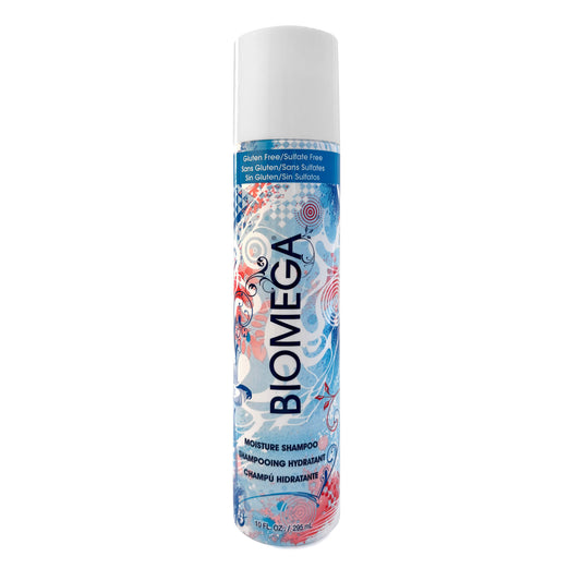 Aquage Biomega Moisture Shampoo 10 FL OZ bottle on a white background