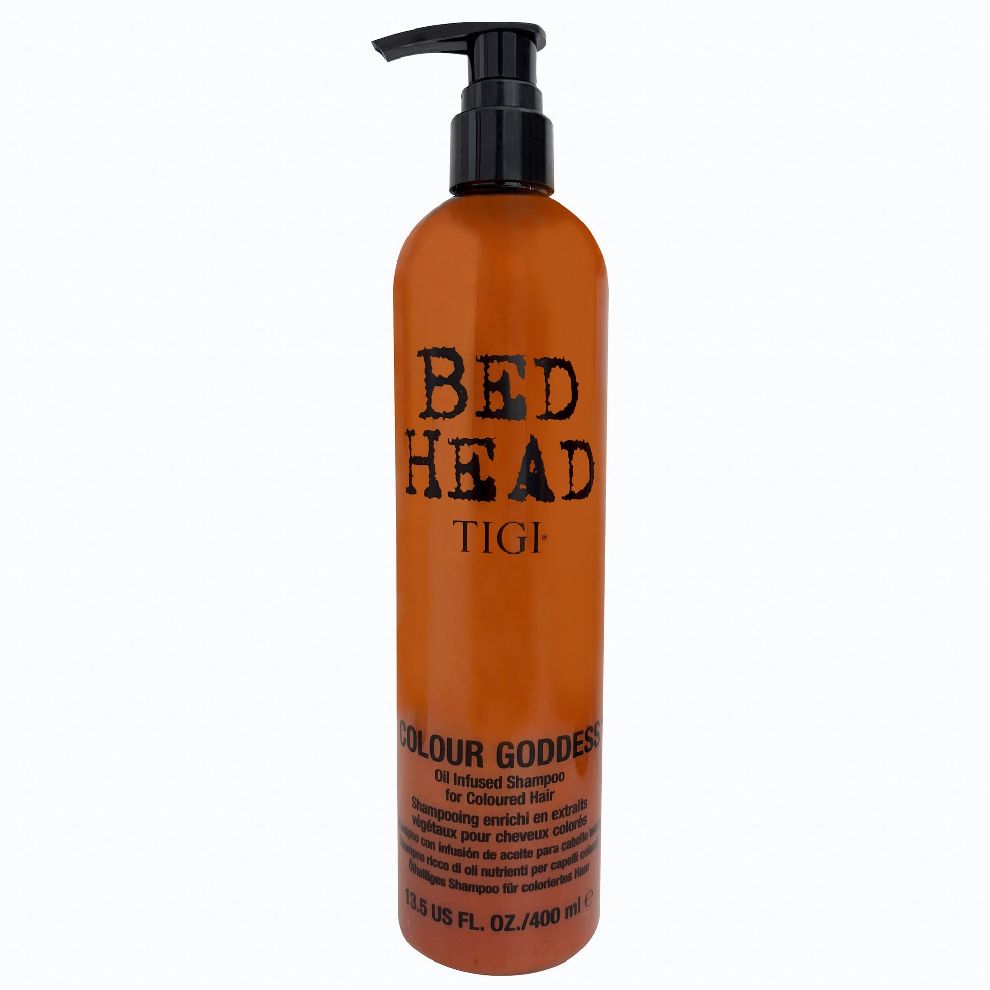 TIGI Bed Head Colour Goddess retail size shampoo bottle 13.5 fl oz on a white background