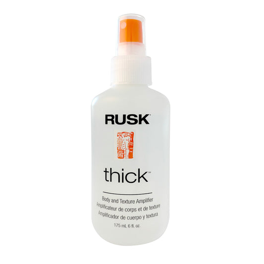 Rusk thick Body And Texture Amplifier 6 FL OZ bottle on a white background
