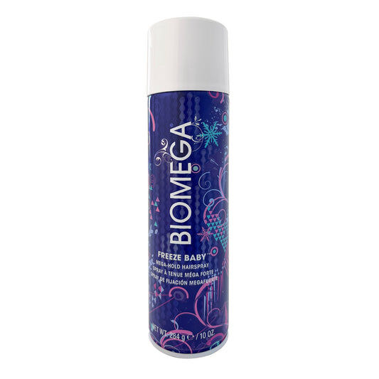 Aquage Biomega Freeze Baby hairspray 10 OZ can on a white background