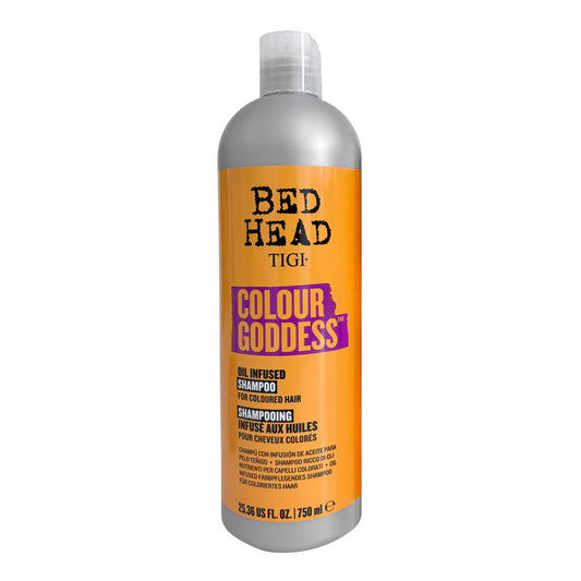 TIGI Bed Head Colour Goddess 25.36 FL OZ shampoo bottle on a white background