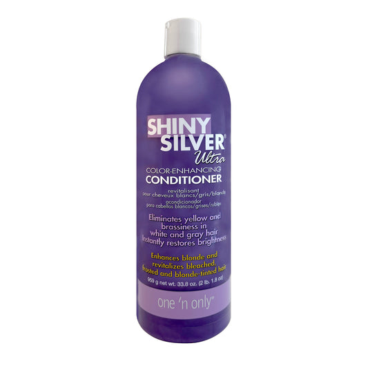 One 'N Only Shiny Silver Ultra Color-Enhancing Conditioner 33.8 FL OZ bottle on a white background