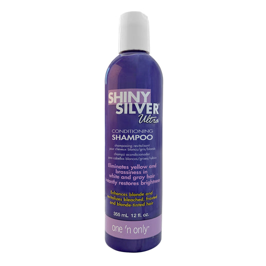 One 'N Only Shiny Silver Ultra Conditioning Shampoo bottle on a white background